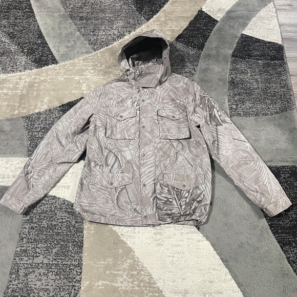 Alpha Industries Jacket Mens Medium Gray Botanic Camo Tactical M-65 Field Coat